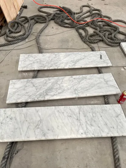 Natural Italy Carrara White Marble Straight Stairs Indoor Stone Stairs Step