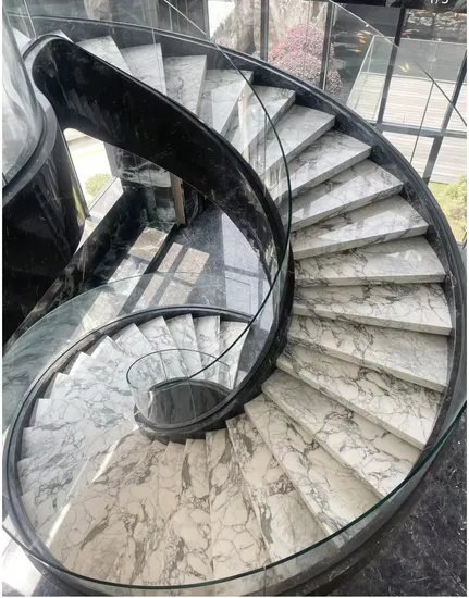 Spiral Stair Natural Stone White Anti