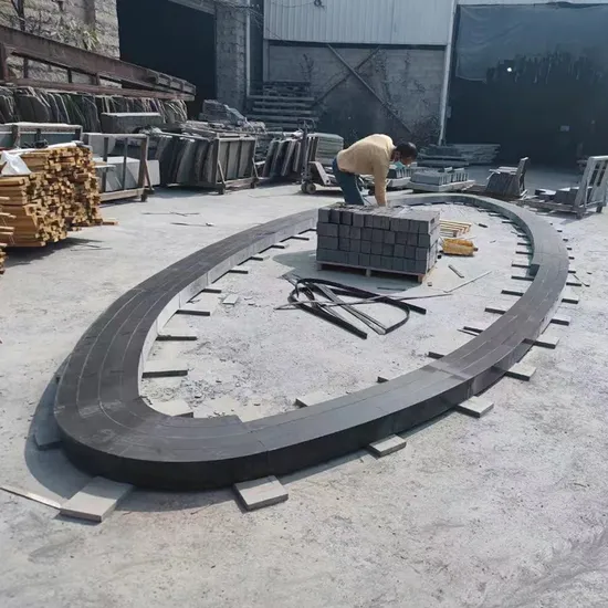 Natural Stone Black Granite Oval Shape Coping Garden Stone