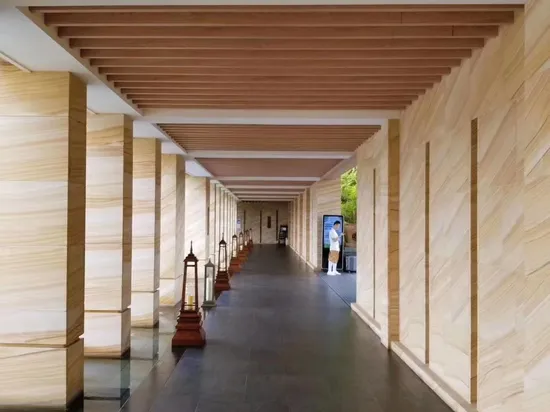 Nature Stone Pool Deck Teakwood Sandstone Pool Coping for swimming Paving and Tile