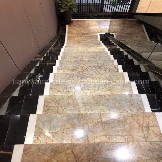 Polished Chinese Natural Ice Green Marble Stone Stairs Tread Steps