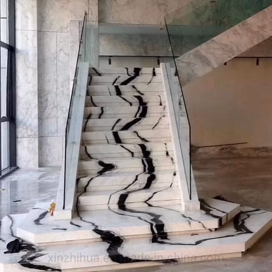 Pand White Marble Stone Staircase Spiral Indoor Stair Design Steps/Tiles