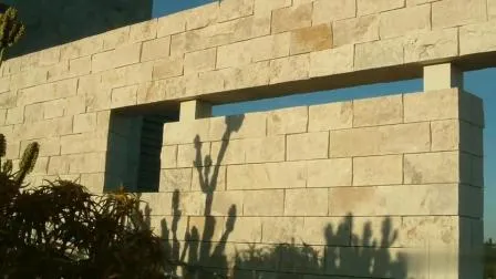 Tumbled Finish Golden Travertine Pool Paver, Swimming Pool Coping Stone 