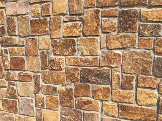 Natural split rust/yellow/brown loose stone for external/outdoor/interior wall/fireplace/landscaping/decoration/columns 