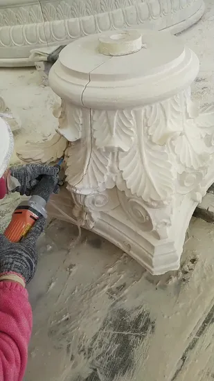 Factory Handcarved Luxury Greek Circular Design Columns Marble Building Pillar Garden Decoration Stone (SYMC