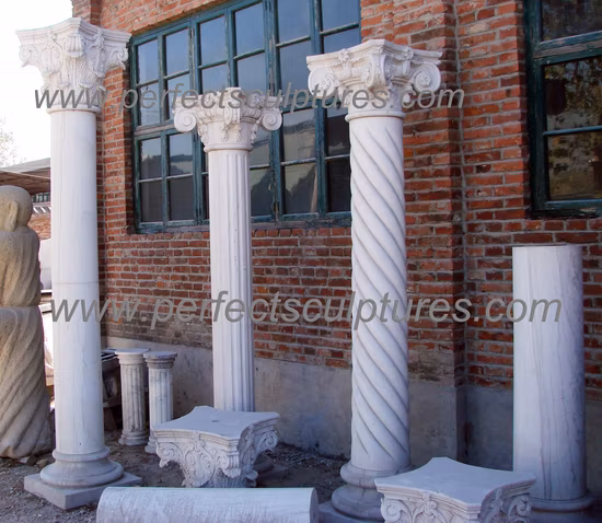 Customized Carved Granite Limestone Stone Pillars Carving Marble Hollow Chinese Dragon Column for Garden Home Decoration (QCM113)
